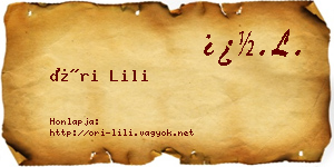 Őri Lili névjegykártya
